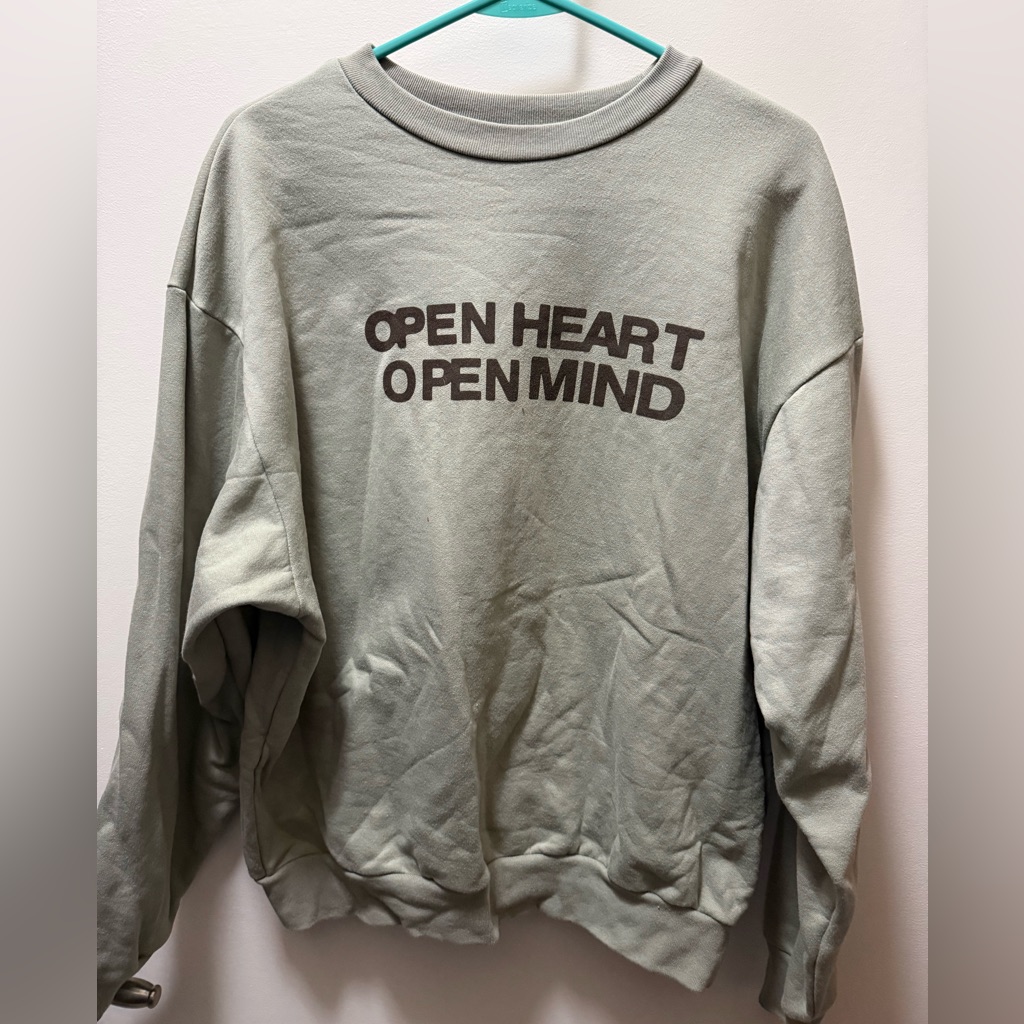Lonely Ghost Open Heart Open Mind Sweater - Sage